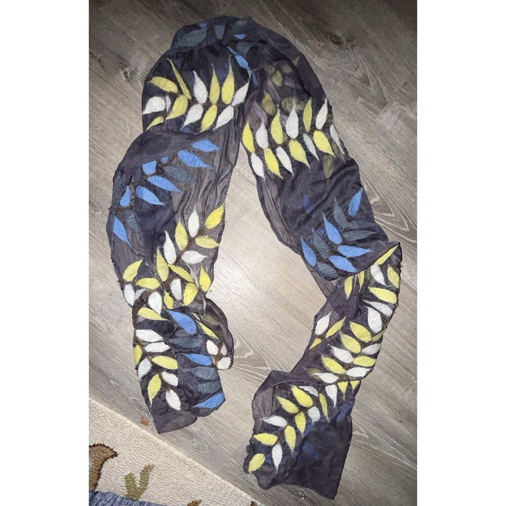 Handmade in Nepal scarf - wrap, Felt, Silk, Chiffon. 84” x 17” Sheer